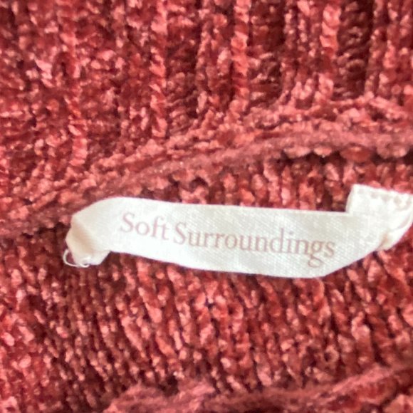 Soft Surroundings Chenille Cowl Neck Sweater Rust Cozy Boho Lagenlook Slouchy-M - Picture 10 of 12